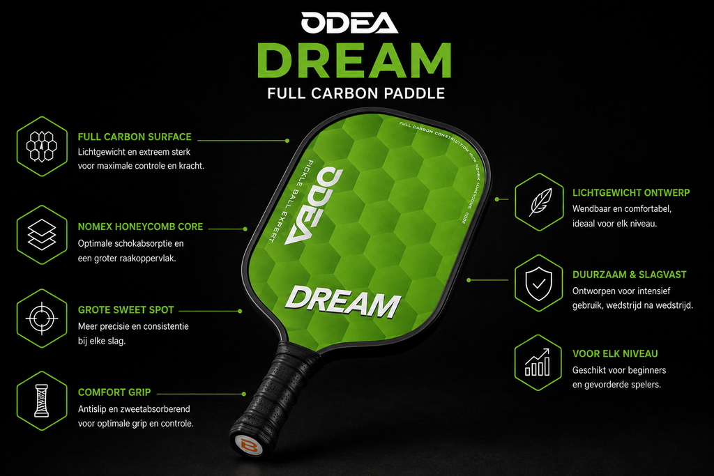 Kenmerken van de ODEA Dream pickleball paddle