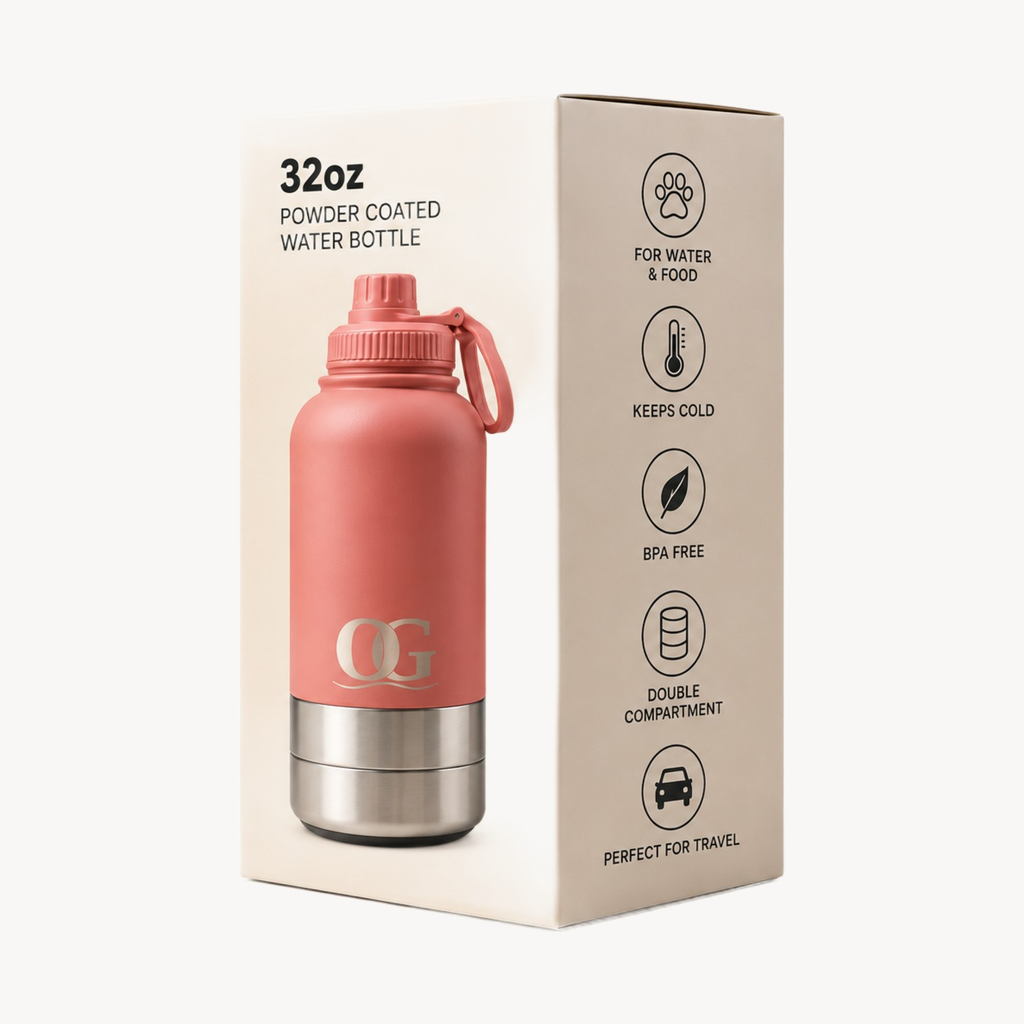 Honden drinkfles mauve met verpakking